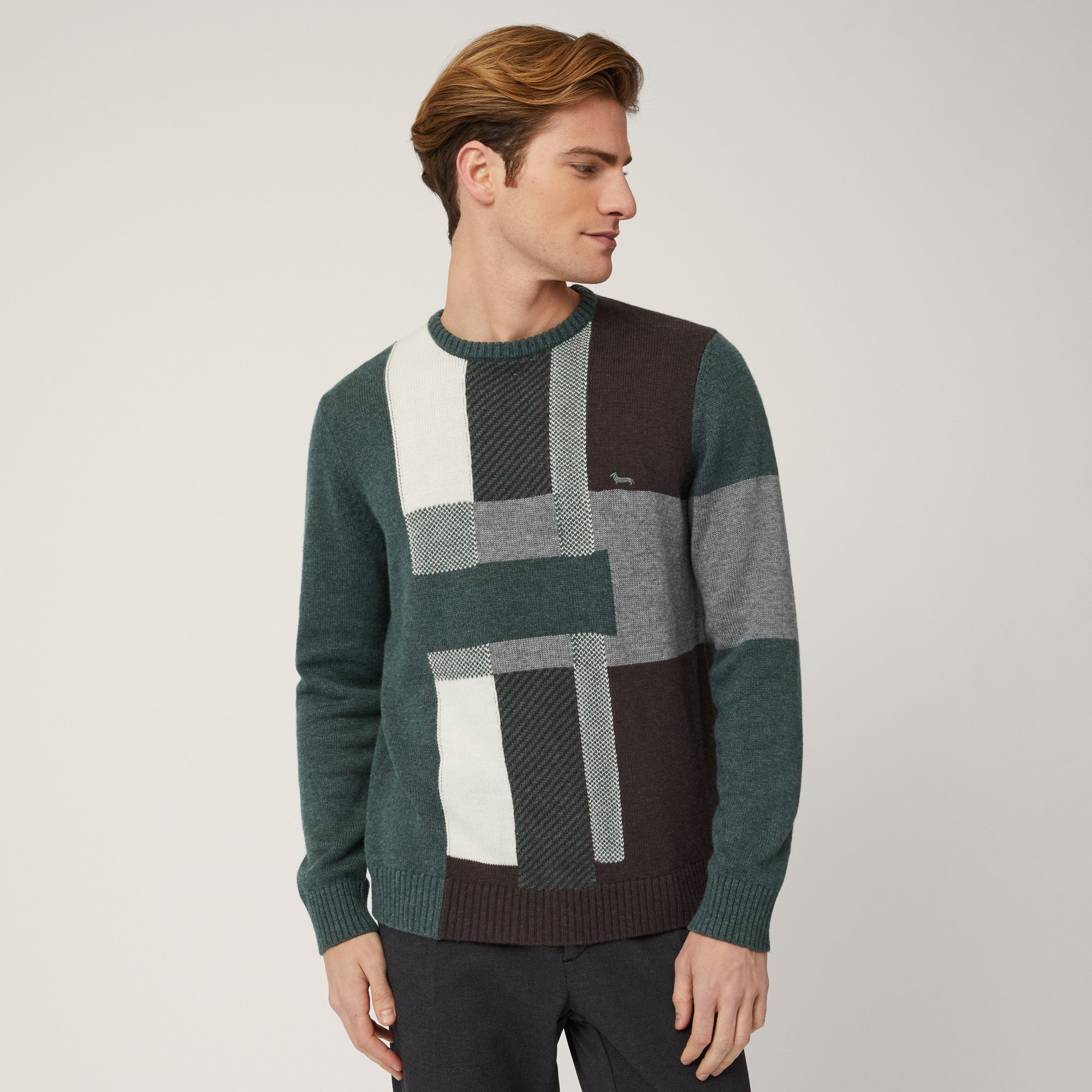 Color-Block Pullover with Logo