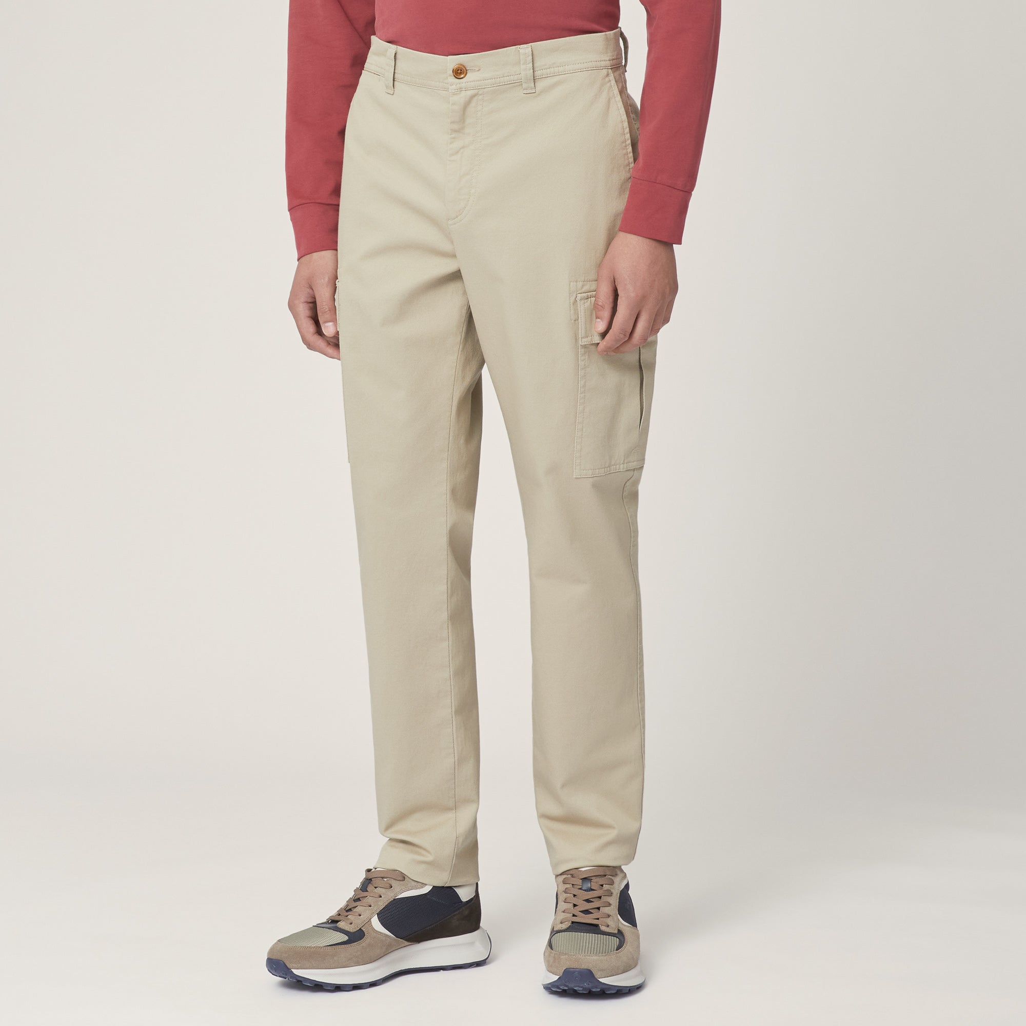 Stretch Cotton Cargo Pants